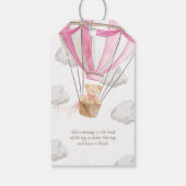 Paarse teddybeer bedankt voor de eerste verjaardag cadeaulabel (Achterkant)