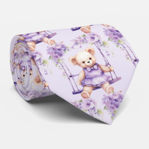 Paarse Teddybeer Stropdas