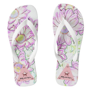 Paarse Teenslippers van Floral Adult voor vrouwen