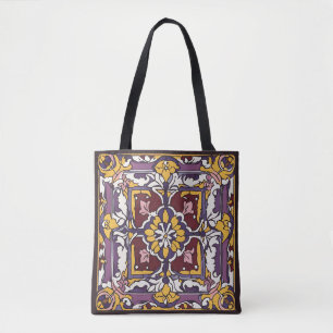 Paarse Tegel Tote Bag
