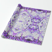 Paarse tegels - mozaïekstijl, griekstijl cadeaupapier (Uitgerold)