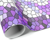 Paarse tegels - mozaïekstijl, griekstijl cadeaupapier (Rol Hoek)