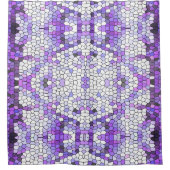 Paarse tegels - mozaïekstijl, griekstijl douchegordijn (Voorkant)