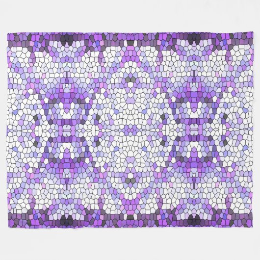 Paarse tegels - mozaïekstijl, griekstijl fleece deken (Voorkant (Horizontaal))