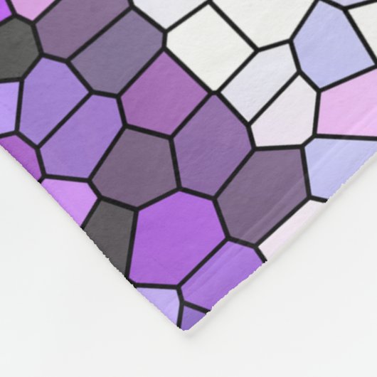 Paarse tegels - mozaïekstijl, griekstijl fleece deken (Hoek)