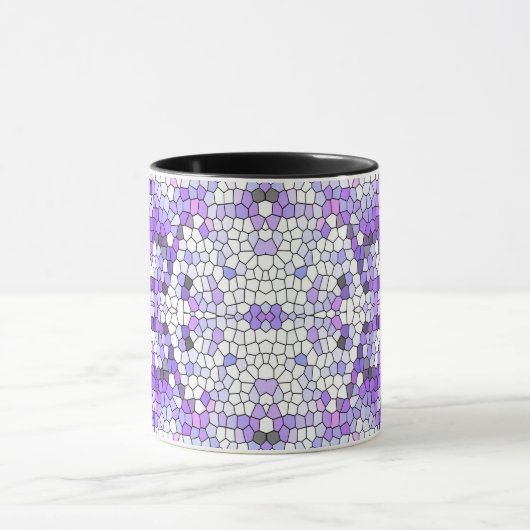 Paarse tegels - mozaïekstijl, griekstijl mok (Midden)