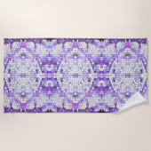 Paarse tegels - mozaïekstijl, griekstijl strandlaken (Voorkant)
