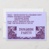 PAARSE TEKENINGEN IN DE DUNGEONS ~ PARTIJINVITATIE KAART (Voorkant)