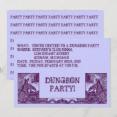 PAARSE TEKENINGEN IN DE DUNGEONS ~ PARTIJINVITATIE KAART (Voorkant / Achterkant)