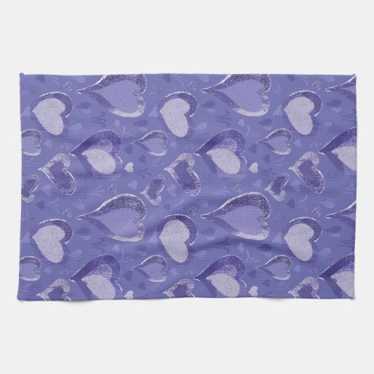 Paarse tekenpatronen theedoek (Horizontaal)