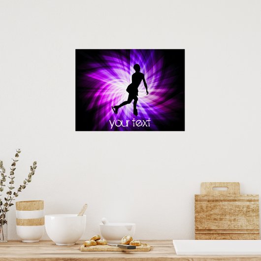 Paarse tekenschaatsen poster (Keuken)