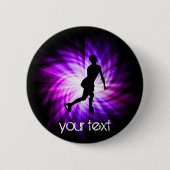 Paarse tekenschaatsen ronde button 5,7 cm (Voorkant)