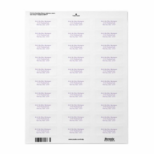 Paarse Tekst Label (Full Sheet)