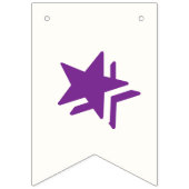 PAARSE TEKST & STERREN OP WIT BKGD ☆GELUKKIGE VERJ VLAGGETJES (Eerste vlag)