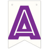 PAARSE TEKST & STERREN OP WIT BKGD ☆GELUKKIGE VERJ VLAGGETJES (Derde vlag)