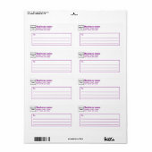 Paarse Tekst Zakelijke Verzendlabel (Full Sheet)
