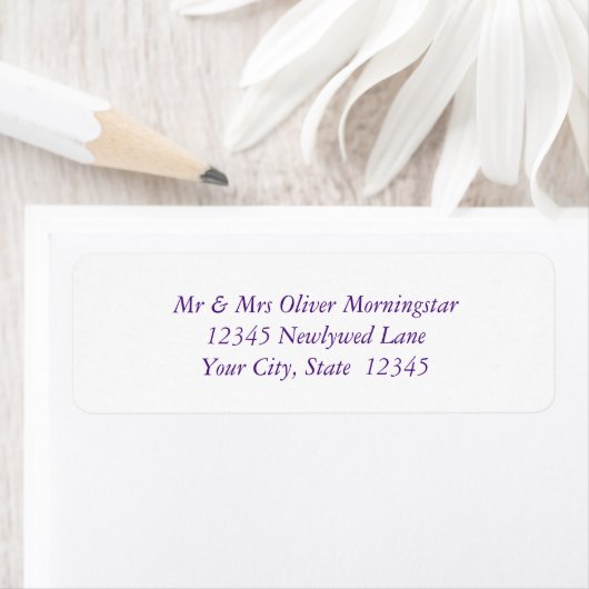 Paarse-tekstlabel Etiket (Insitu)