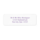 Paarse-tekstlabel Etiket (Voorkant)