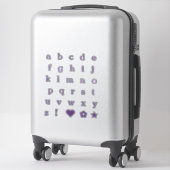 Paarse tekstletters | Monogram Alfabet Stickers (Koffer)