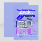 PAARSE  TELEFOON FUTURISTISCHE VERJAARDAG KAART (Voorkant / Achterkant)