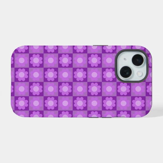 Paarse telefoonhoes iPhone 15 case (Achterkant horizontaal)