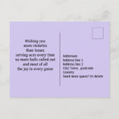 Paarse Tennis 🎾 Happy Birthday Briefkaart (Achterkant)