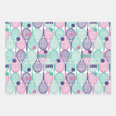 💜 Paarse tennismotief op vellen papier (Voorkant)