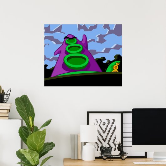 Paarse Tentacle Poster (Thuiskantoor)