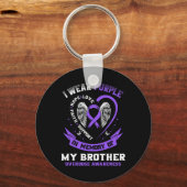 Paarse ter nagedachtenis aan Brother Drug Overdose Sleutelhanger (Voorkant)