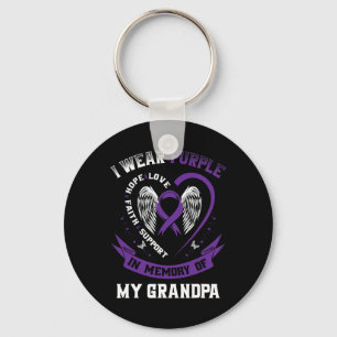 Paarse ter nagedachtenis aan mijn opa alvleesklier sleutelhanger