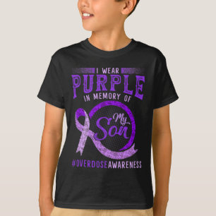 Paarse ter nagedachtenis aan mijn zoon overdosis b t-shirt