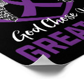 Paarse ter nagedachtenis aan tante pancreaskanker  poster (Hoek)