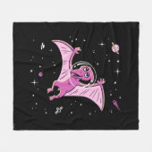 Paarse terodactydinos in de ruimte fleece deken (Voorkant (Horizontaal))