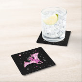 Paarse terodactydinos in de ruimte kartonnen onderzetters (Insitu)