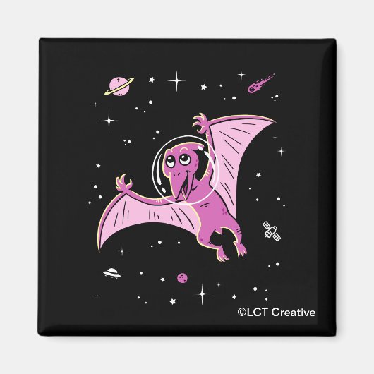 Paarse terodactydinos in de ruimte magneet (Voorkant)