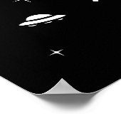 Paarse terodactydinos in de ruimte poster (Hoek)