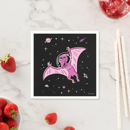 Paarse terodactydinos in de ruimte servet (Insitu)