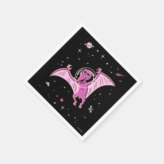 Paarse terodactydinos in de ruimte servet (Hoek)