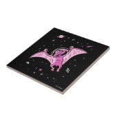 Paarse terodactydinos in de ruimte tegeltje (Zijkant)