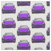 Paarse Tesla Model Y met de hand getekende schetss Stof (Swatch)