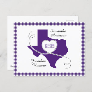 Paarse Texas Curling Ribbon Save the Date Briefkaart