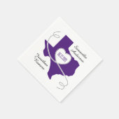 Paarse Texas Curling Ribbon Weduwdatum Servet (Hoek)