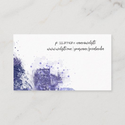 Paarse Textuur Achtergrond | Artistiek Visitekaartje (Achterkant)