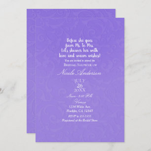 Paarse textuur Modern Chic Elegant Vrijgezellenfee Kaart