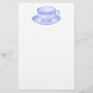 Paarse Theekop Briefpapier