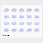Paarse theekop vierkante sticker (Vel)