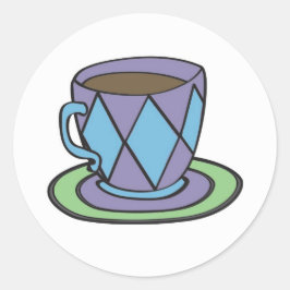 Paarse theekopje Sticker