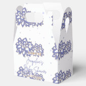 Paarse thema baby shower Bedankdoosjes (Geopend)