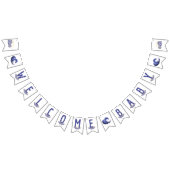 Paarse thema baby shower bunting banner (Alle)