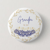 paarse thema baby shower ronde button 5,7 cm (Voorkant)